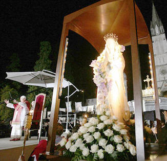 Pope Benedict XVI torchlight procession, Lourdes, France