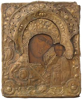 Mother of God of Kazan. The Icon is in oklad.